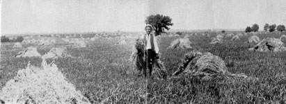 Jackson in field near Muskogee, 1922